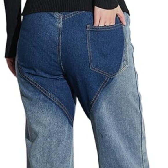 Hollow Out Cable Twist Heart Contrast Cutout Flare Jeans Pants - Picture 7 of 8